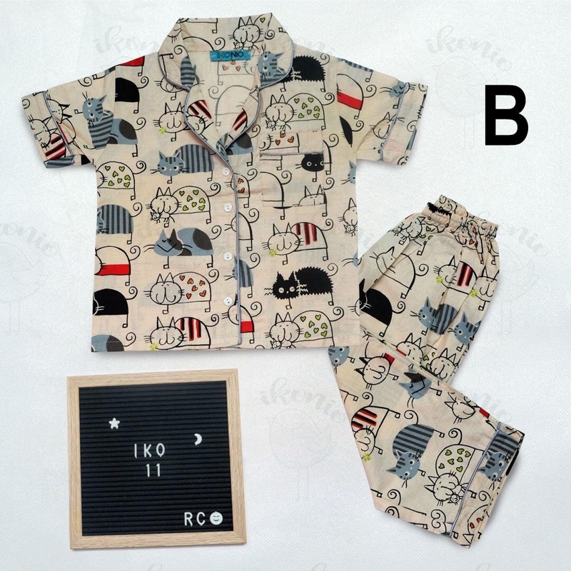 Piyama Katun Anak Motif Lucu (Mohon dibaca kriteria detail size di deskripsi)