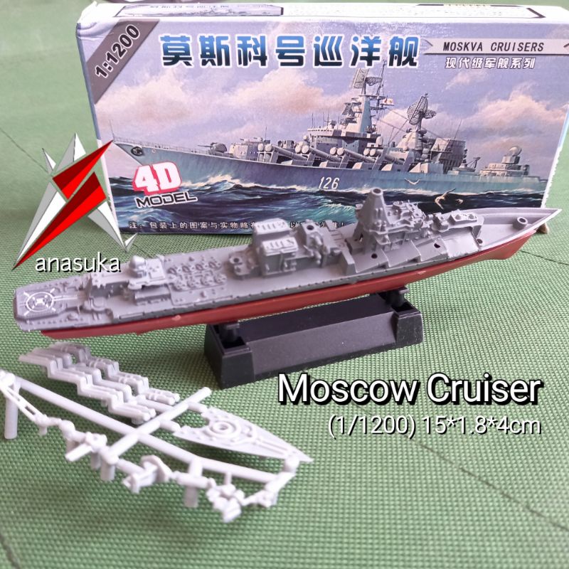 Miniatur Kapal Moscow Cruiser Rusia Model Kit Battleship Perang Ukraina