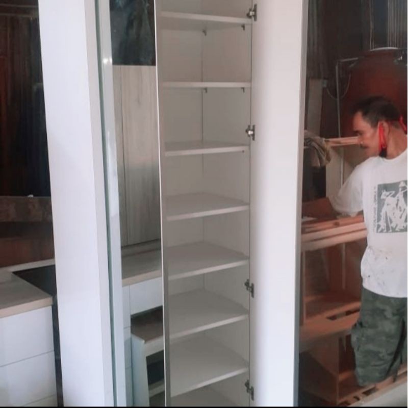 lemari sepatu full cermin pintu sliding laminasi HPL/duco 80x180