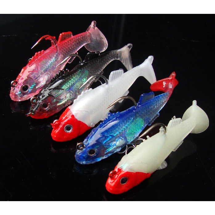 UMPAN IKAN BAHAN KARET LENTUR SINNIKING BISA PILIH WARNA 8CM