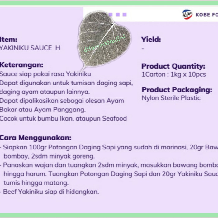 

Ready- Saus Saos Teriyaki Yakiniku Kobe 1 Kg 1000 Gr - Teriyaki