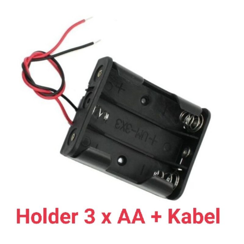 Holder Baterai 3x AA Case Box AA dan Kabel