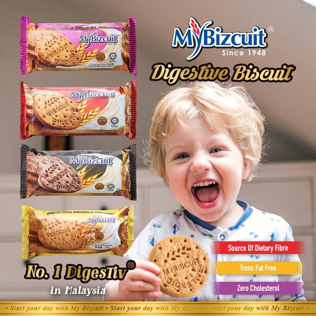 [HALAL] My Bizcuit Wholemeal / Choco / Raisin / Malted Biskuit Gandum Digestive 250gr Enak dan Sehat Mybizcuit