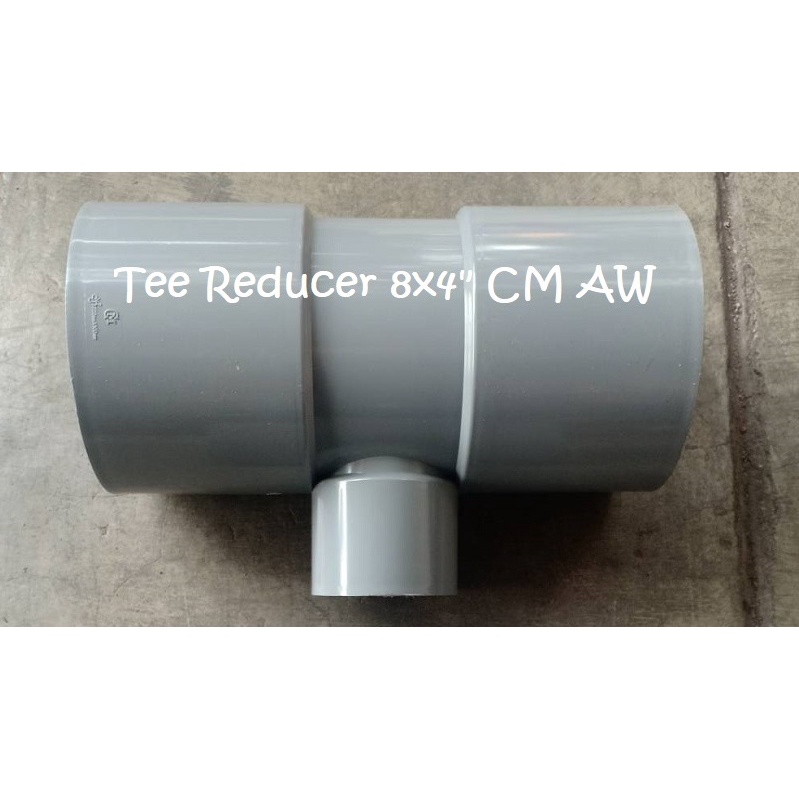 Tee 8&quot; juga tersedia V Tee Reducer 8X4 8x6 Rucika CM AW D cabang pembuangan air atau udara PVC ledeng T Vlok V.tee bisa untuk sambungan semua merk pipa pralon paralon rucika wavin triliun intilon vinilon champion maspion supralon winlon dll