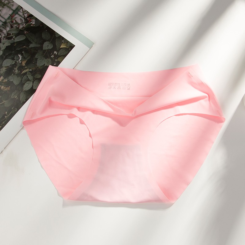 （READY JAKARTA）Celana Dalam Seamless Tanpa Jahitan Anti Nyeplak Fashion Es Sutra CD Wanita-Pink