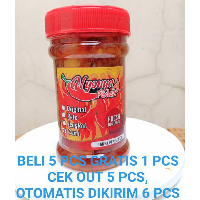 

Sambal Nyonya Pedez isi Full, Pilihan 4 Variant Ori/Cumi/Pete/Jengkol