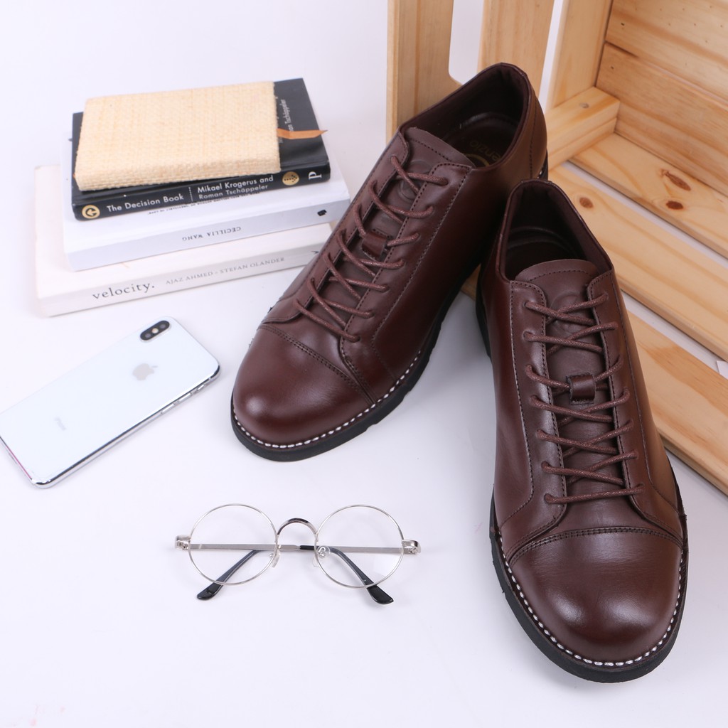 SIDNEY BROWN FORIND x Kenzio Sepatu  Kulit Vintage  Klasik 