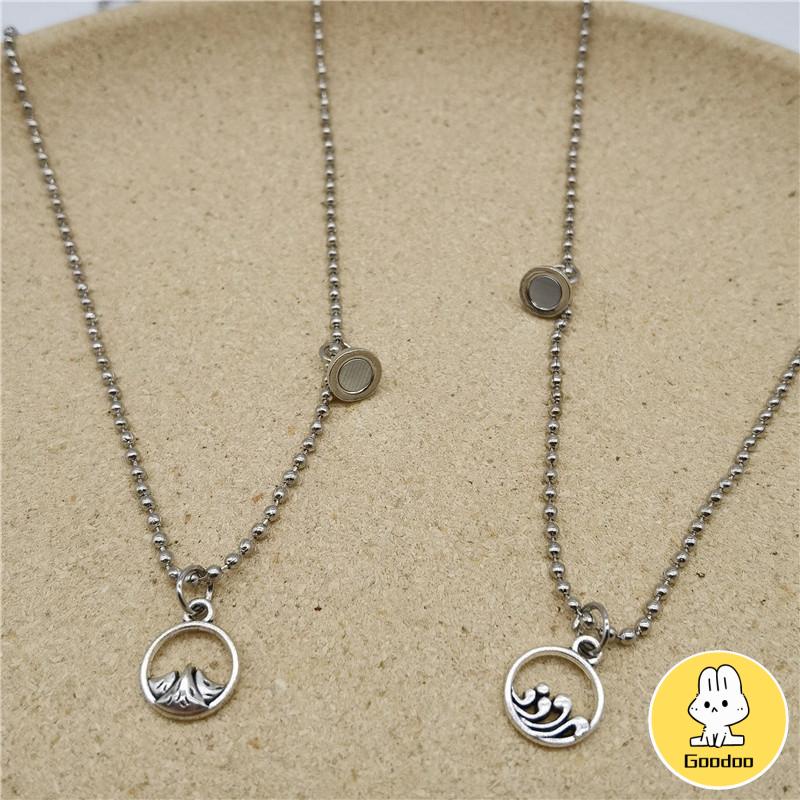 2 Pcs/set Fashion Satu Sama Lain Magnetik Pasangan Kalung Perhiasan Pria Dan Wanita Pasangan Hadiah Hari Valentine -Doo