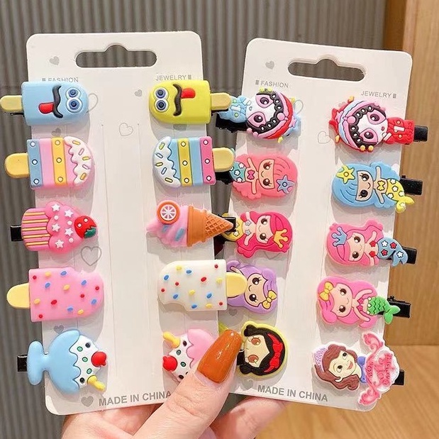 （Hallo Girl)F39 10 Pcs Set Jepit Rambut Karakter Buah Klip Jepitan Anak Gaya Korea Fashion Hair Clip