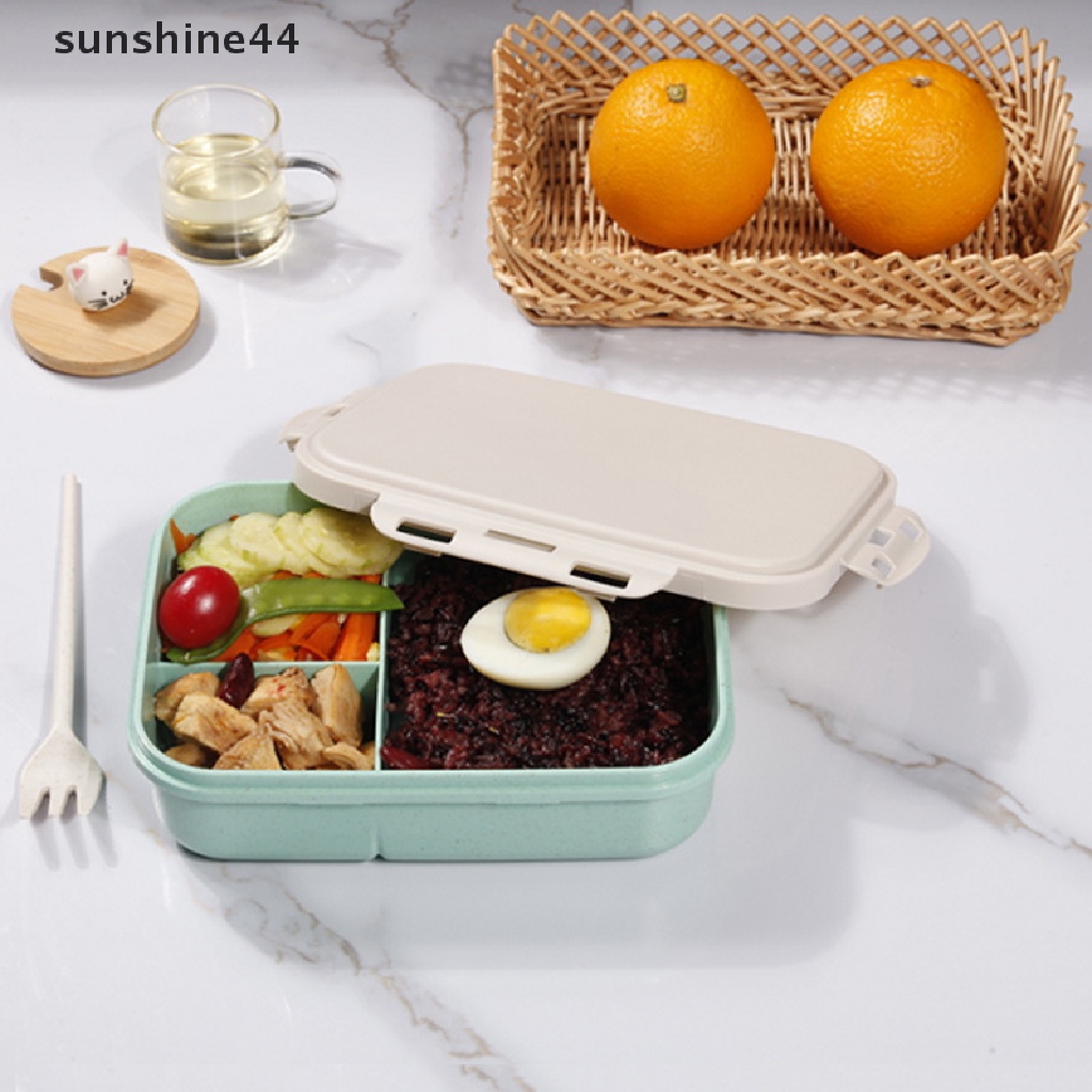 Sunshine Kotak Makan Bento Bahan Wheat Straw Untuk Microwave