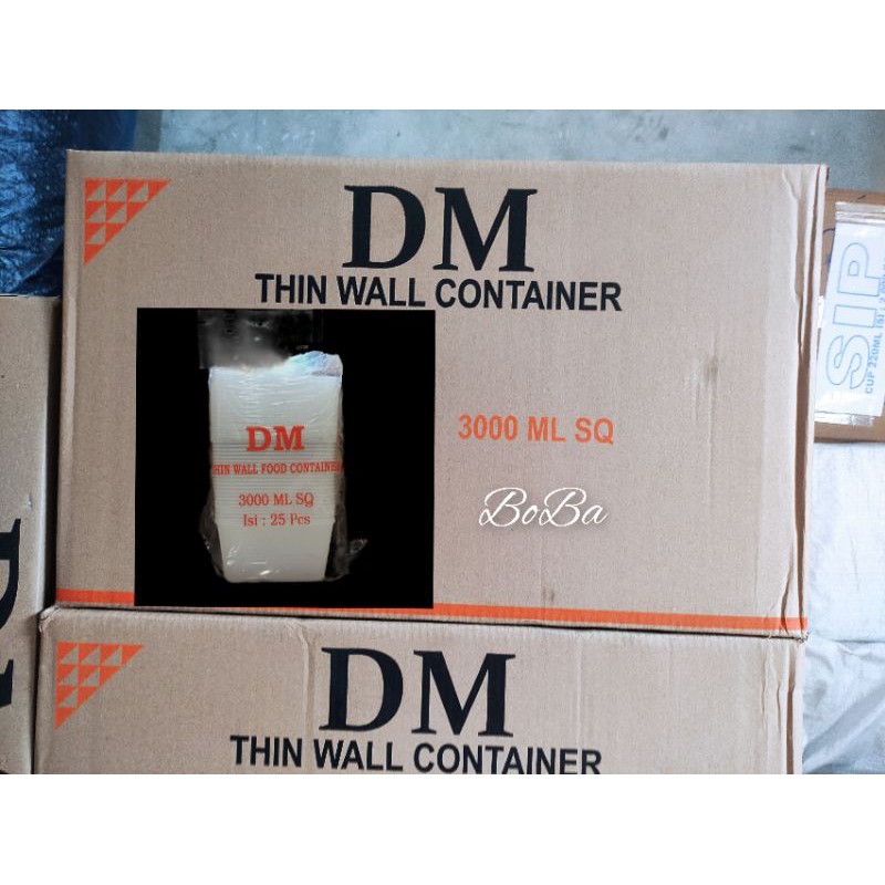 1 Dus Thinwall DM 3000ML kotak makan Bening 3000ML