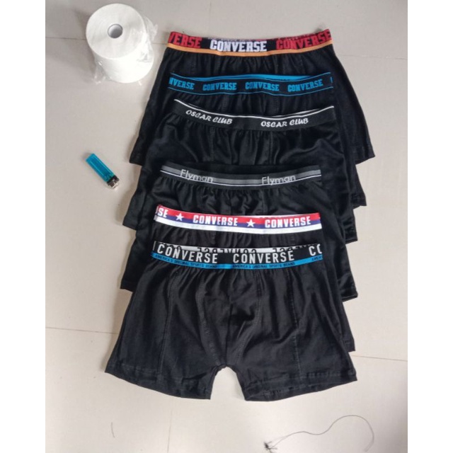 Celana dalam pria boxer isi 6 pcs edision hitam premium