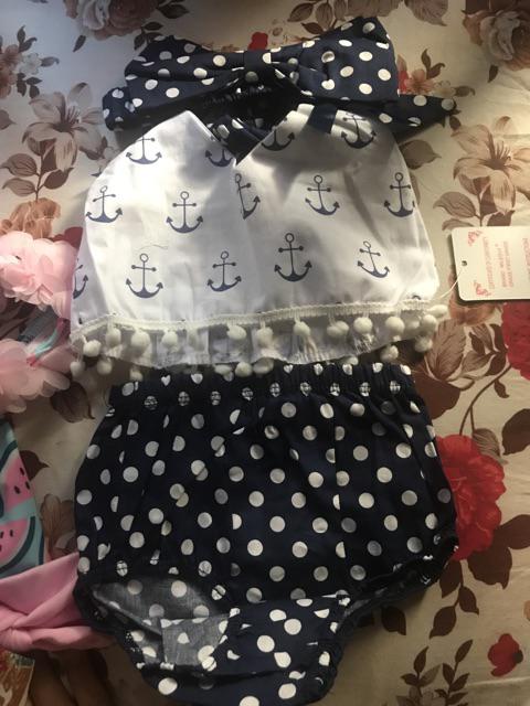 bisa COD  set Pakaian baju  bayi  dan anak  perempuan  anchor 