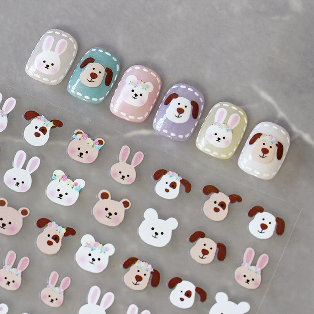 R-bunga Stiker Kuku Lucu DIY Handmade Nail Art Dekorasi