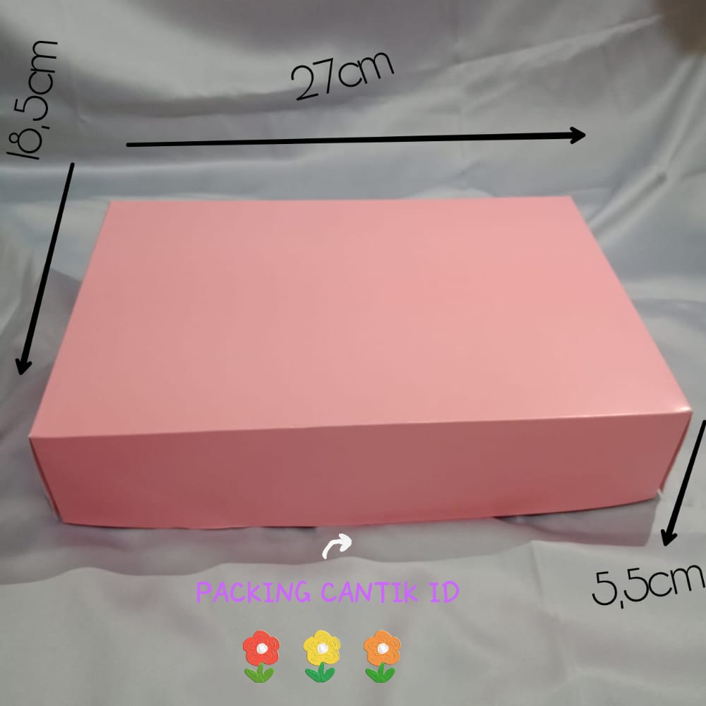 

[packing cantik id] Box pakaian olshop/ kotak kue/ box donat warna polos ukuran 27x18,5x5,5/ 5PCS