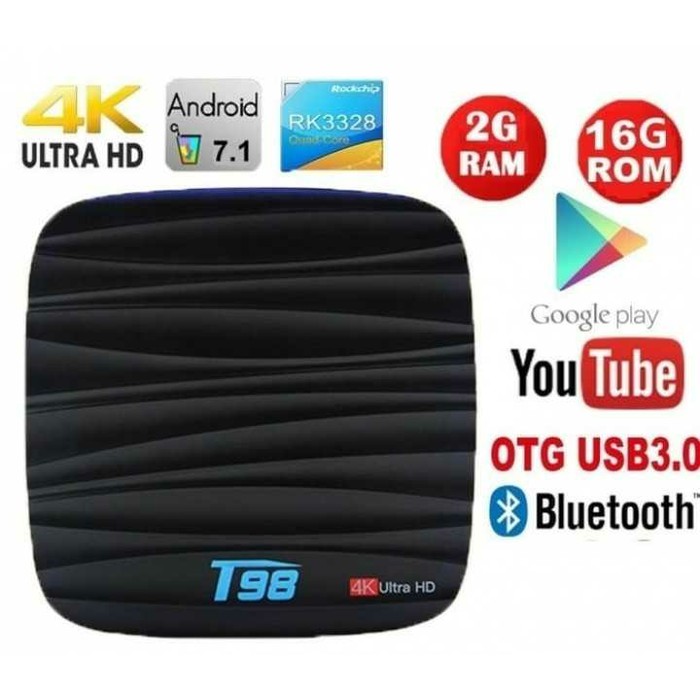 Unik Smart TV Box Nougat 7.1 4K FULL KODI T98 RAM 2GB ROM 16GB Diskon