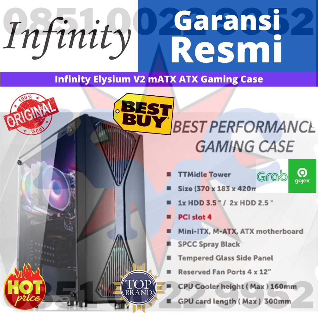 CASING INFINITY ELYSIUM V2 ( mATX, ATX ) TANPA PSU