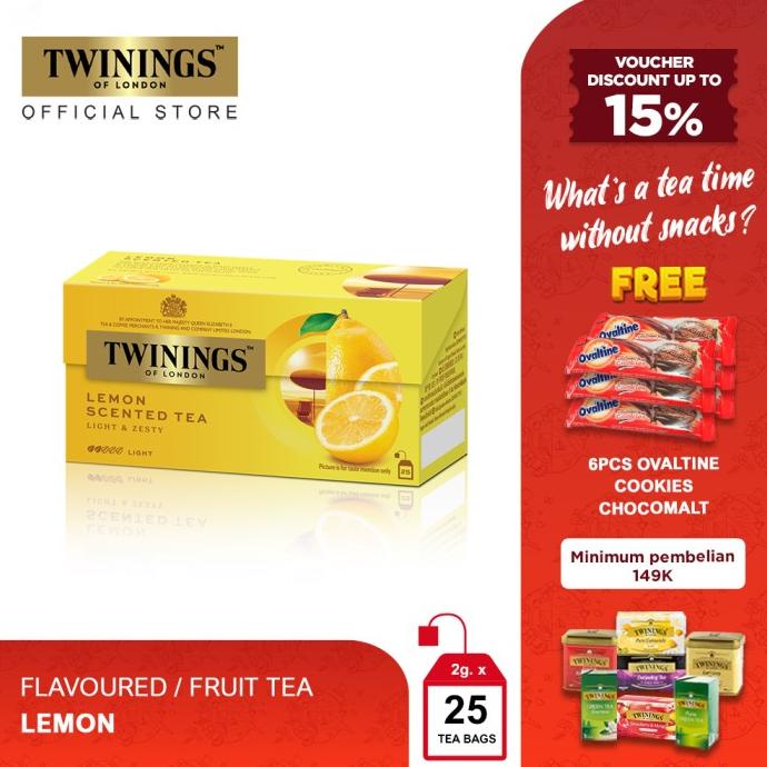 

[ COD ] Twinings Teh Celup Lemon Scented 25x2gr NEW Kode 1093