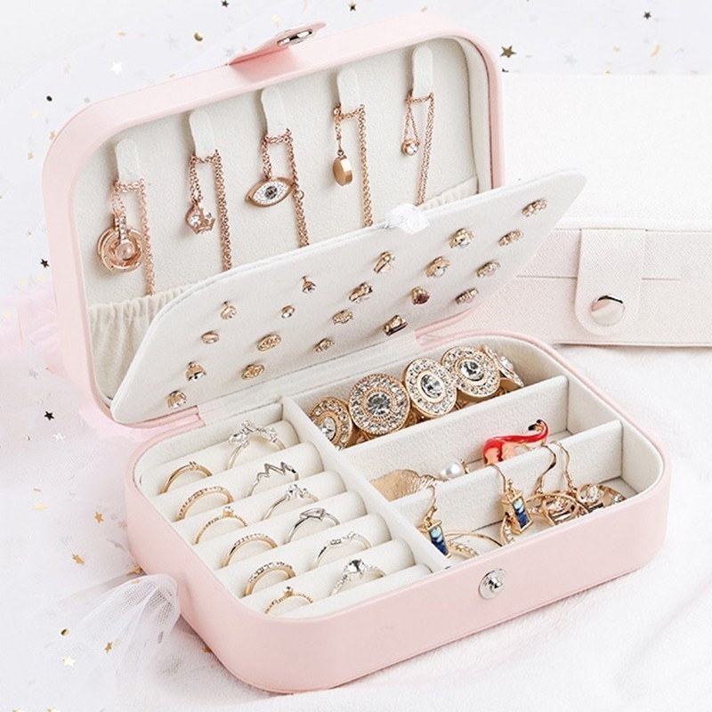 Kotak Tempat Wadah Penyimpanan Perhiasan Anting Kalung Cincin Jam Tangan Aesthetic Organizer Jewelry Display Box Premium Quality Ukuran Sedang / Besar