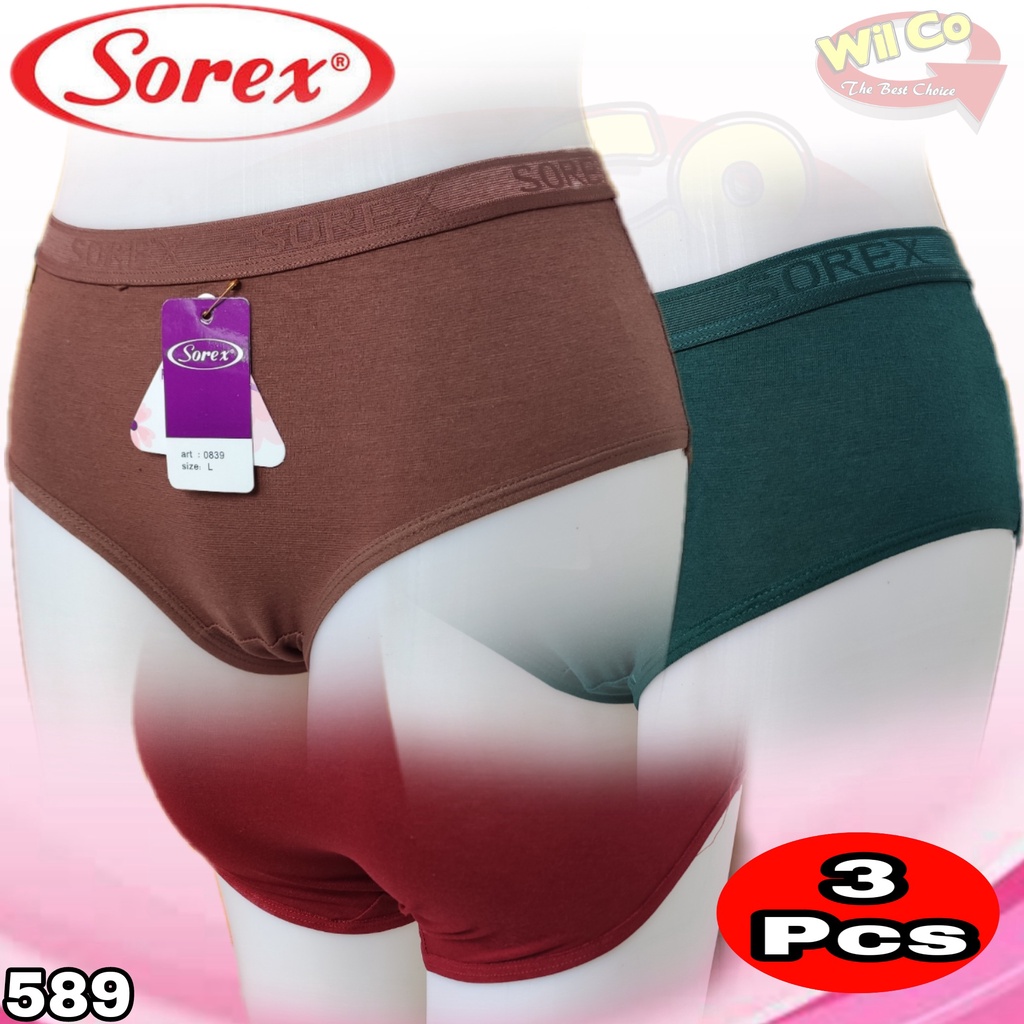 K589T - (HARGA PER 3 PCS) CELANA DALAM WANITA PAKAIAN WANITA PAKAIAN DALAM SOREX SIZE M - XXL MULTYCOLLOR