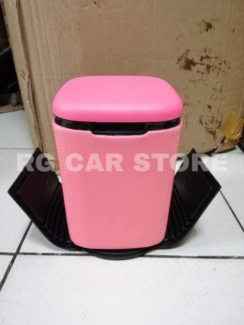 TEMPAT SAMPAH MOBIL BAHAN KULIT WARNA PINK