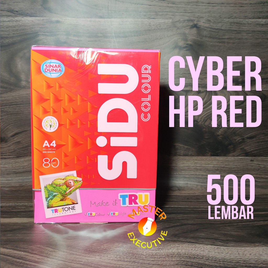 [Rim - 500 Lembar] Sinar Dunia SiDu Color Kertas A4 80 gsm Cyber HP Red