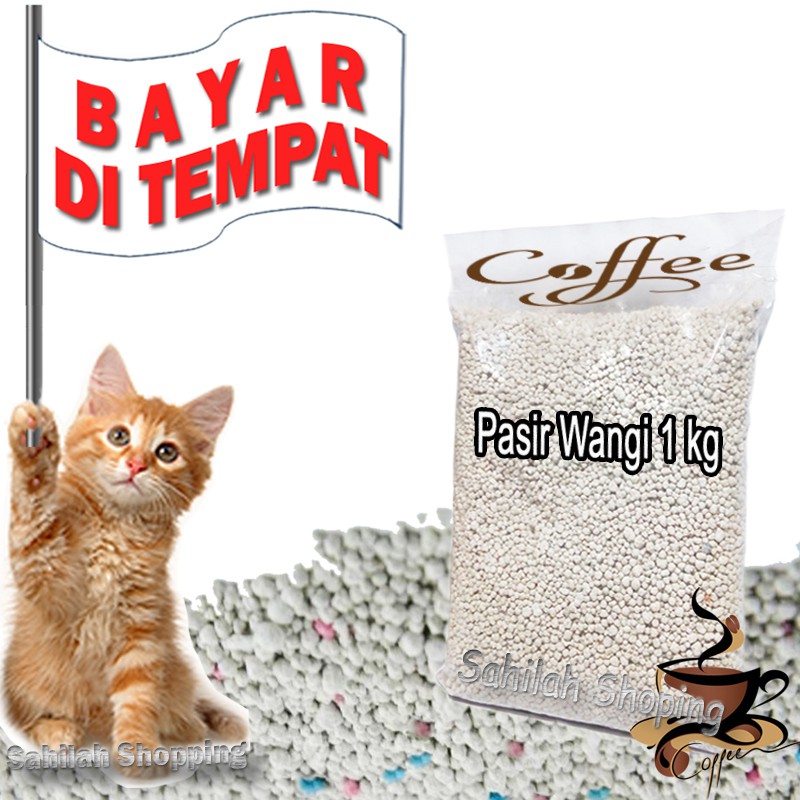 PASIR KUCING GUMPAL WANGI MURAH PASIR HAMSTER  BENTONITE AROMA KOPI 1 KG