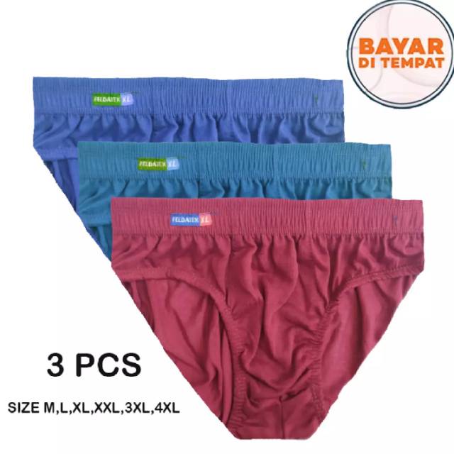 Paket 3 PCS Celana Dalam/ CD Pria FELDATEK Multi Colour/sempak/underwear/Celana Dalam Pria Laki-Laki