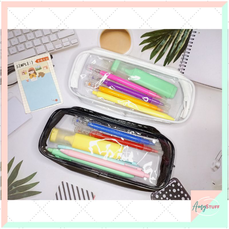 

Tempat Pensil Transparan Minimalis Serbaguna - Kotak Pensil Bahan PVC
