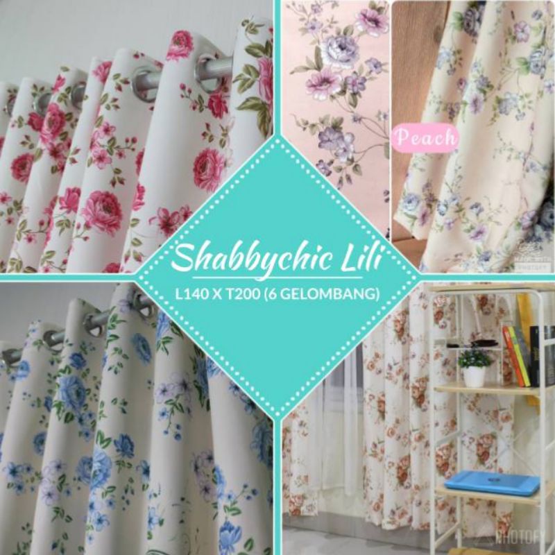 gorden blackout shabby bolak balik pink hijau brown gorden pintu orden jendela