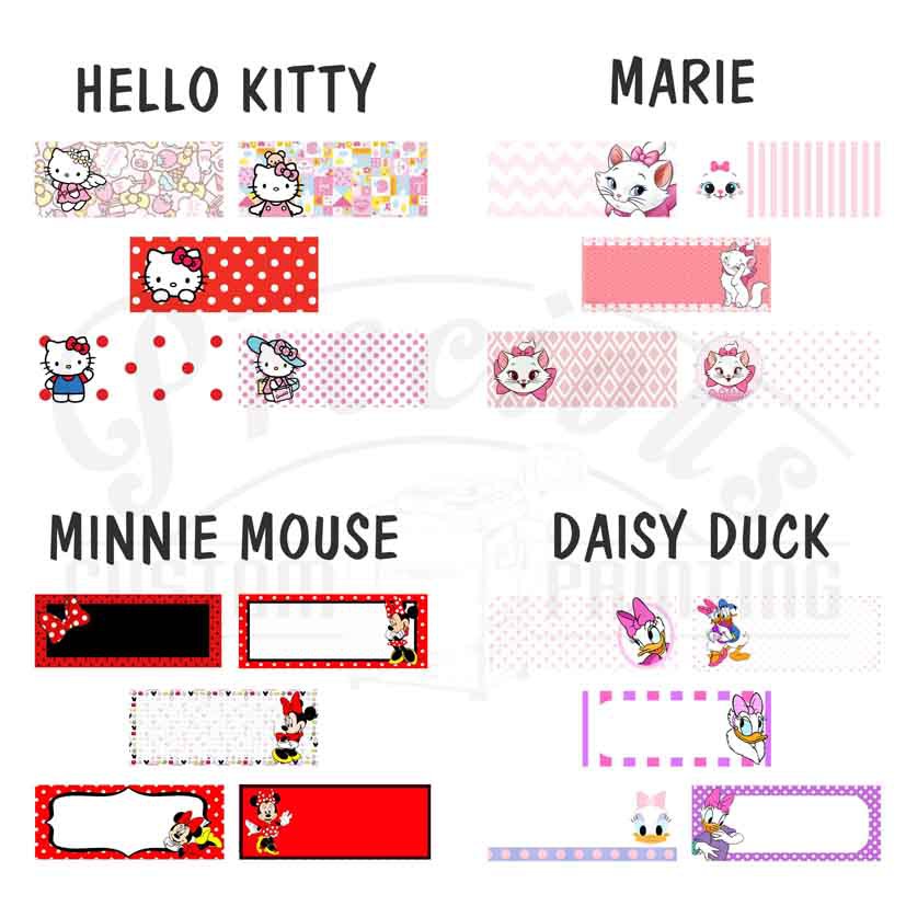 

STIKER NAMA SK HELLO KITTY , MARIE , MINNIE , DAISY