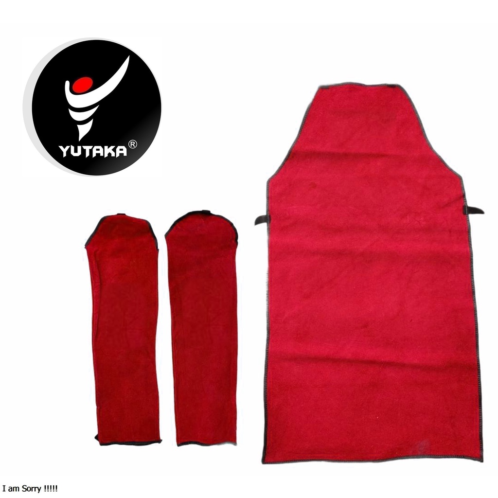 APRON DADA Dan APRON LENGAN 1 SET kulit Warna merah