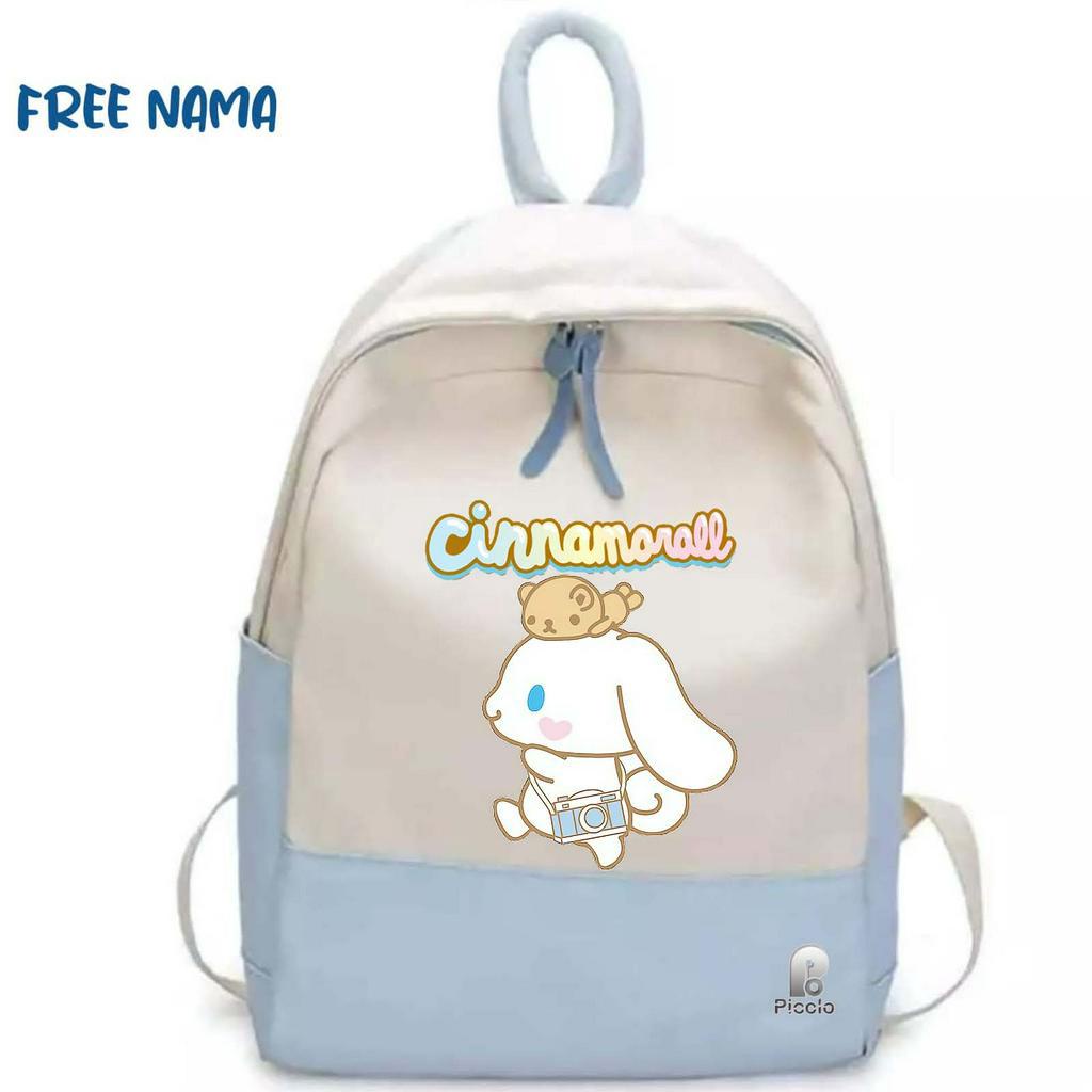 TAS RANSEL BACKPACK ANAK SEKOLAH MOTIF KARAKTER CINAMOROL SANRIO (FREE NAMA)