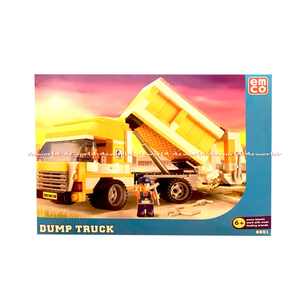 Emco Dump Truck 8801 Mainan Brick Mainan Edukasi Bentuk Mobil Truk Mainan Balok