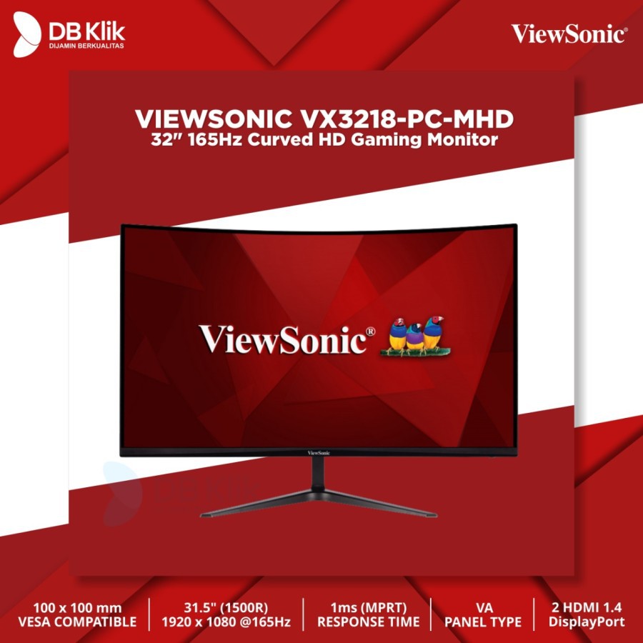 LED Monitor Gaming Viewsonic VX3218-PC-MHD 31.5&quot; Curved 165Hz | HDMI DP