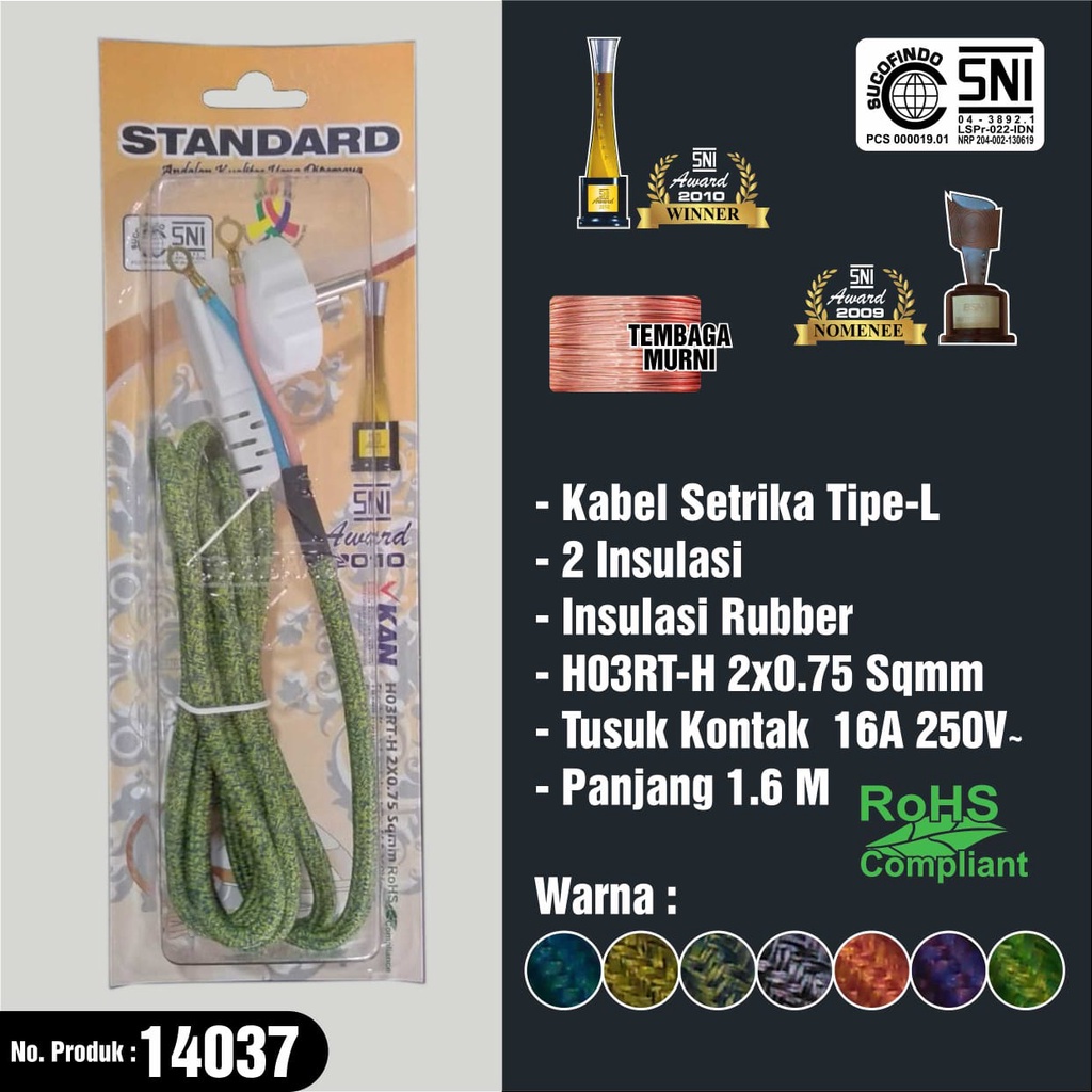 kabel gosokan setrika strika standart kualitas bagus