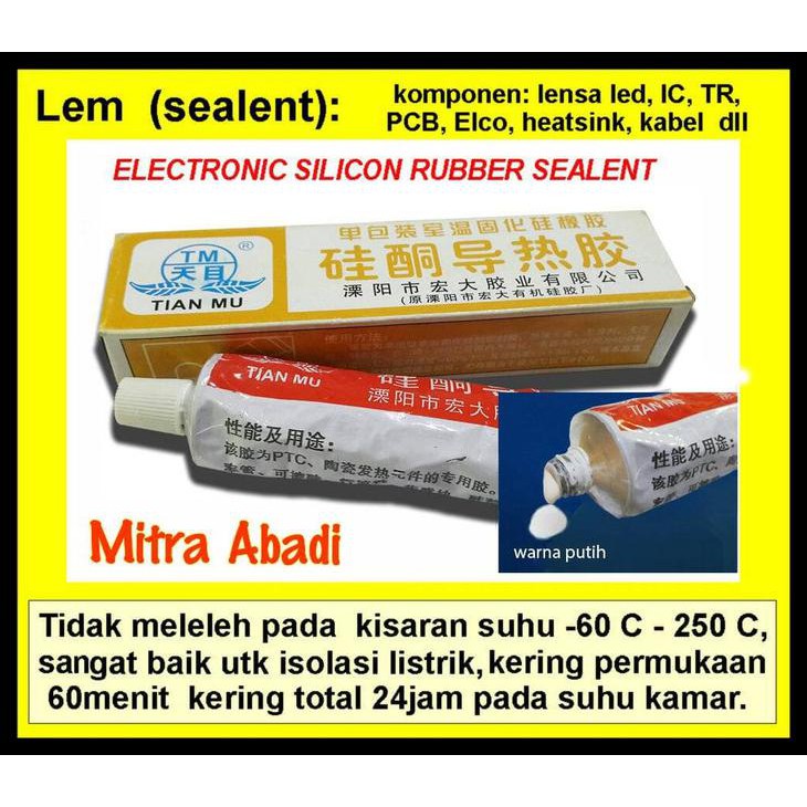 

THERMAL GLUE + SEALANT SILICONE GREASE TIAN MU PUTIH/WHITE