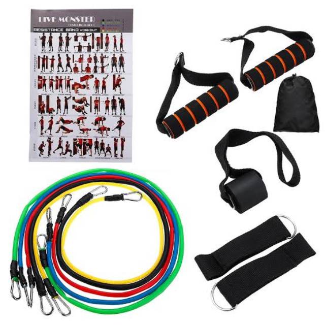 Tali Stretching Resistance Band Silat Karate Taekwondo Yoga Fitness - 11 Set | omenstore