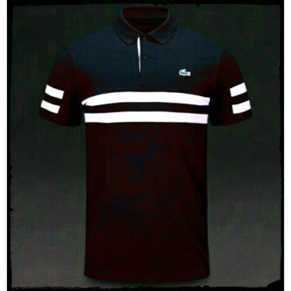 Unik LACOSTE black polo shirt Diskon
