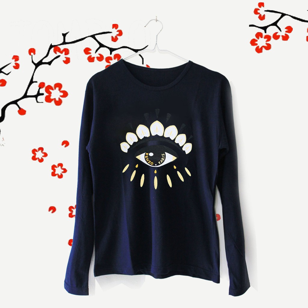 Tumblr Tee / T-shirt / Kaos Wanita Lengan Panjang " KENZO EYES "