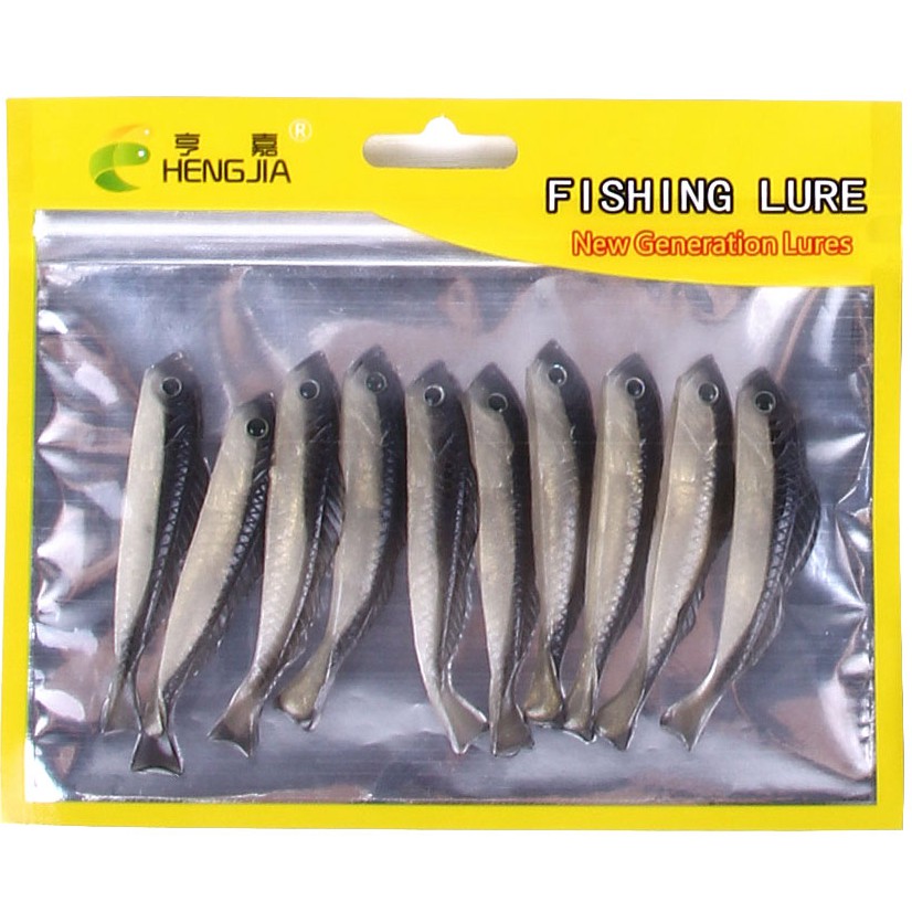 HENGJIA 10Pcs 6.8cm/2.7g Softfish Umpan Pancing Swimbait Ikan Bait Fishing Lure Bass Wobbler Tackle