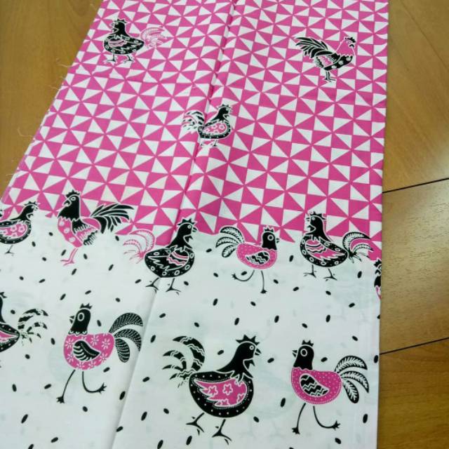 Kain batik solo motif ayam pink