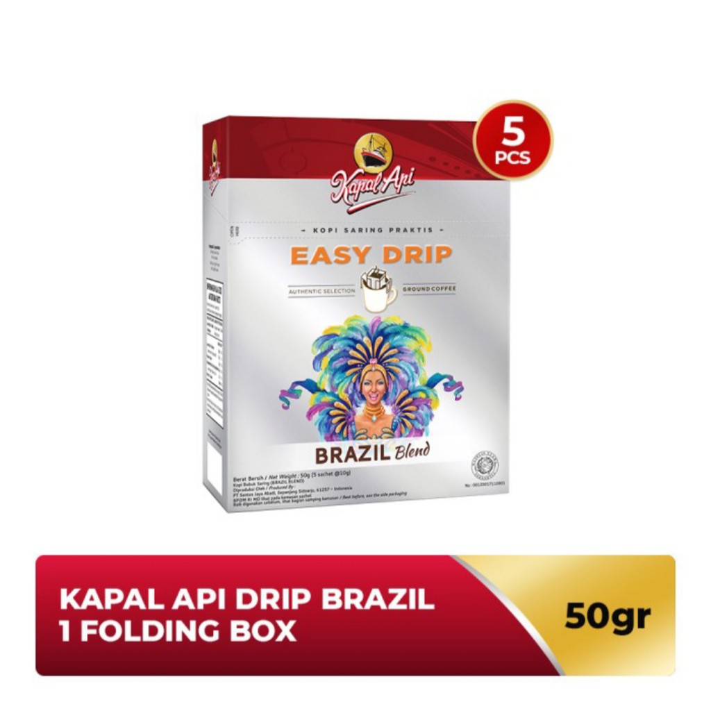 

Kapal Api Brazil Blend Easy Drip Coffee Box (Isi 5 sachet x 10 Gram)