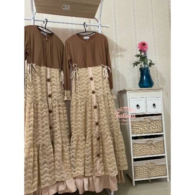 By Fatima syari : Suhaa Lace Vol.2  coffee cream dress