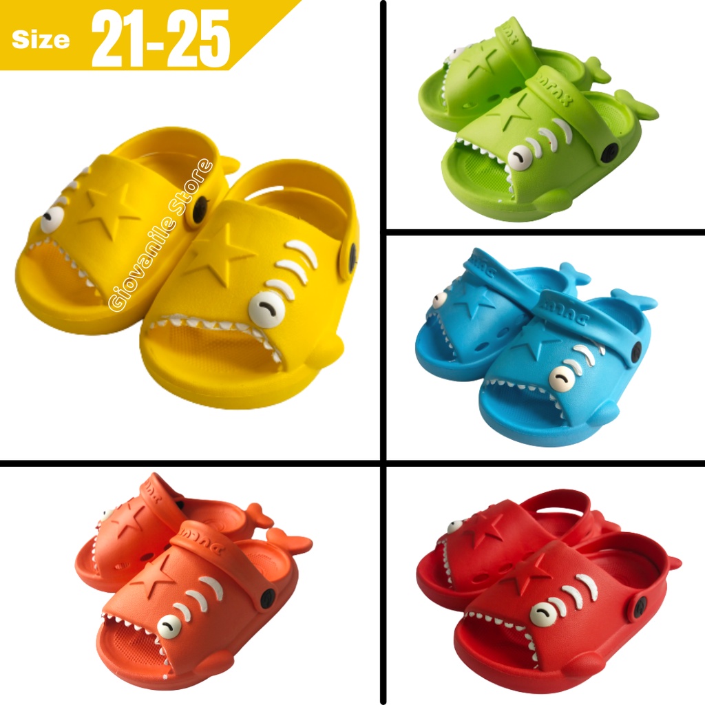Sepatu Sandal Anak Laki Perempuan Baby Shark Paus Hiu Usia 6 7 8 9 10 11 Bulan 1 2 3 Tahun Size 20 2