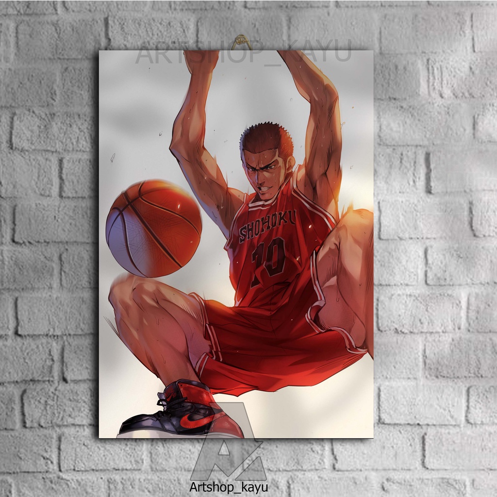 POSTER KAYU ANIME | BASKET | SLAM DUNK | HIASAN DINDING Hiasan Kamar Poster Kayu 20x30cm Pajangan Ru