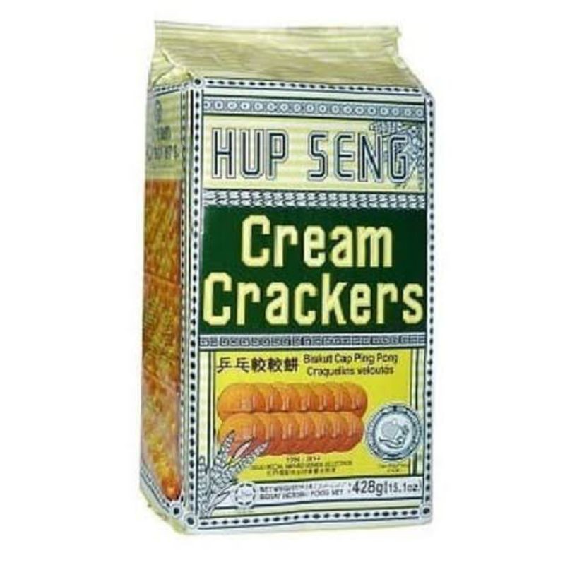 

HUP SENG PING PONG CREAM CRACKERS 428 GRAM pia kiam pia biskuit cemilan vege