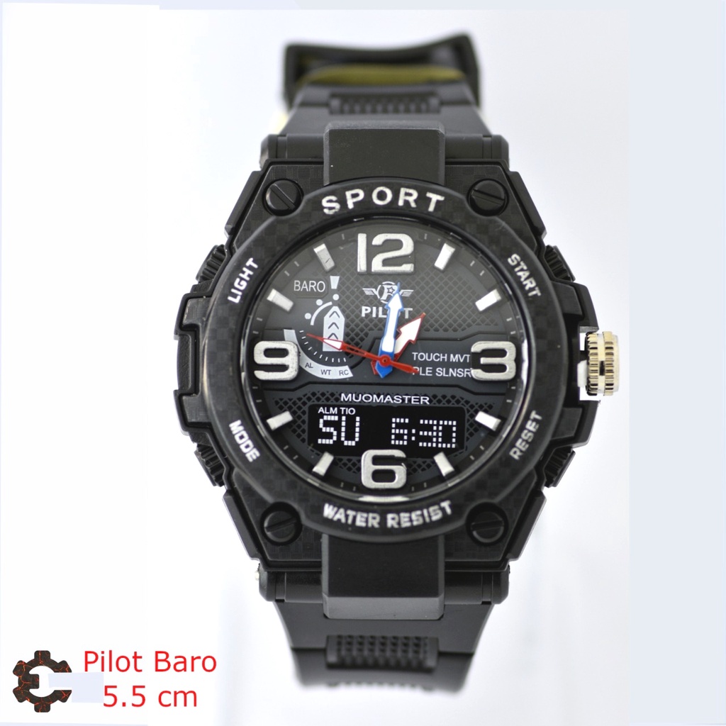 BEST SELLER JAM TANGAN PRIA PILOT H23 TALI RUBBER TANGGAL AKTIF DM 5.0CM FREE BOX || JAM TANGAN PRIA FASHION PRIA PILOT