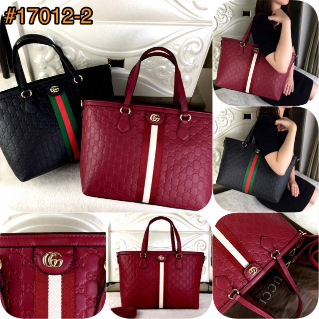#BCTB0098/#17012-2 New Arrival GUCCI Embossed Leather Shopping Bag Spring Summer 2019