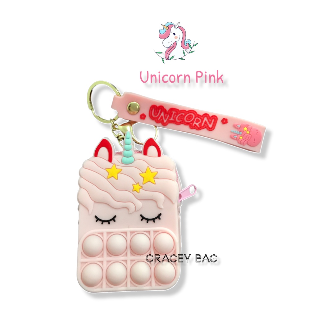 Gantungan Kunci Pop It Unicorn Impor